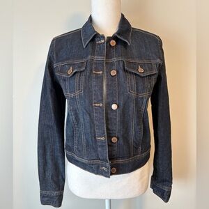 Joe Fresh Dark Wash Denim Jacket Small Button Front Pockets